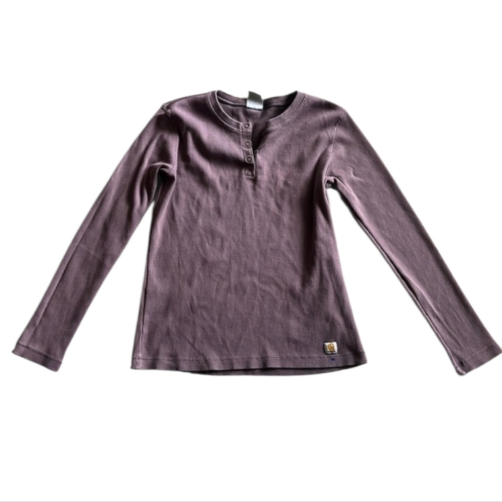 Carhartt Brown Hayward Waffle Knit Henley Thermal Top Size Medium
